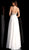 Jovani - Beaded Plunging V-neck Chiffon A-line Dress 66925 - 1 pc Off-White in size 14 Available CCSALE