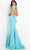 Jovani - Bow Ornate Cutout Back Mermaid Dress 04098SC - 1 pc Turquoise In Size 0 Available CCSALE 0 / Turquoise