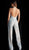 Jovani - Embellished Lace Halter Jumpsuit With Overskirt 60124SC - 1 pc Light Blue in Size 4 Available CCSALE