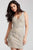 Jovani Embellished V-Neck Fitted Short Dress 55928 - 1 pc Silver/Silver In Size 4 Available CCSALE 4 / Silver/Silver