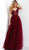 Jovani - Embellished V-neck Tulle Ballgown 67203SC - 1 pc Blush In Size 8 and 1 Pc Burgundy in Size 12 Available CCSALE 12 / Burgundy