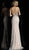 Jovani - Embroidered Plunging V-neck Trumpet Evening Gown JVN62330 - 1 pc Off-White/Nude In Size 4 Available CCSALE 4 / Off-White/Nude