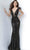 Jovani - Feathered Sequin Evening Dress 3180SC CCSALE 4 / Black