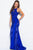 Jovani - Fitted Beaded Lace Halter Evening Dress JVN55869SC CCSALE