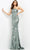 Jovani - Floral Sequin One Shoulder Long Gown 04331SC - 1 pc Sage In Size 10 Available CCSALE 10 / Sage