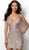 Jovani - Geo-Sequined Deep V-neck Sheath Cocktail Dress 63899SC CCSALE 6 / Rose/Gold