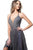 Jovani - Halter Plunging Neckline Pleated Glitter Short Dress 2087SC CCSALE 4 / Royal/Mauve