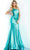 Jovani - JVN02136 Asymmetric Side Panel Mermaid Gown Special Occasion Dress 00 / Green