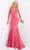 Jovani - JVN04223 Halter Glitter Mermaid Gown Prom Dresses 00 / Hot-Pink