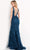 Jovani - JVN04591 Illusion Plunging V-Neckline Floral Embroidered Gown Prom Dresses