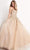 Jovani - JVN05451 Strapless Floral Embroidered Glitter Ballgown Ball Gowns 00 / Gold