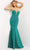 Jovani - JVN08176 Strapless Plunging Neck Glitter Jersey Long Dress Special Occasion Dress 00 / Jade