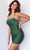 Jovani JVN09863 - Spaghetti Strap Cocktail Dress In Green