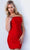 Jovani JVN09863 - Spaghetti Strap Cocktail Dress In Red