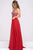 Jovani - JVN33701 Beaded Bodice Open Back Chiffon Dress - 1 pc Burgundy In Size 8 Available CCSALE 8 / Burgundy