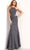 Jovani - JVN64010 High Halter Beaded Lace Gown Special Occasion Dress 00 / Gunmetal