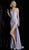 Jovani - JVN67102 Metallic Surplice Bodice High Slit Gown Special Occasion Dress 00 / Lilac