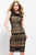 Jovani Knee Length Sleeveless Embroidered Lace Dress 1 pc Black/Nude in size 8 Available CCSALE 8 / Black/Nude