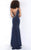 Jovani - Lace Up Beaded Trumpet Gown 1170SC - 1 pc Navy In Size 8 Available CCSALE 8 / Navy