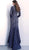 Jovani - Long Sleeve High Neck Trumpet Dress 63209SC - 1 pc Navy/Nude in Size 8 Available CCSALE