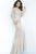 Jovani - Long Sleeve Illusion Bateau Ornate Dress 3601SC - 2 pcs Nude In Size 2 and 12 Available CCSALE