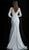 Jovani - Long Sleeve Lace Accented Trumpet Gown 62766SC CCSALE