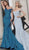 Jovani - Off Shoulder Textured Glitter Mermaid Gown 60122SC - 1 pc Jade In Size 12 and 1 pc Ocean in Size 12 Available CCSALE