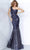 Jovani - One Shoulder Trumpet Prom Dress 02445SC - 1 pc Navy In Size 2 Available CCSALE 2 / Navy