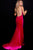 Jovani Plunging V-Neck Backless Velvet Gown 57900 - 1 pc Hot Pink in Size 6 Available CCSALE 6 / Hot Pink