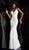 Jovani - Plunging V-Neck Lace Trumpet Dress With Train JVN66971SC - 1 pc Ivory in Size 2 Available CCSALE 2 / Ivory