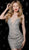 Jovani - Plunging V-Neck Sheer Floral Lace Dress 62023SC - 1 pc Grey/Nude In Size 4 Available CCSALE 4 / Grey/Nude