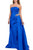 Jovani Royal Ruched Long Dress with A Line Overskirt 45079 1 pc Royal in size 10 Available CCSALE 10 / Royal