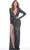 Jovani - Ruched Sequin Evening Dress 04260SC - 1 pc Black/Multi in Size 12 Available CCSALE 12 / Black/Multi