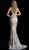 Jovani - Sequined Plunging V-Neck Evening Gown 65578 - 1 pc Silver/Nude In Size 00 Available CCSALE