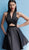 Jovani - Short Halter Cutout Midriff Mikado Dress 66175SC - 1 pc Black In Size 2 Available CCSALE 2 / Black