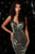 Jovani - Short Sequined V-neck Fitted Dress JVN64156 - 1 pc Black in Size 2 and 1 pc Gold in Size 4 Available CCSALE 4 / Gold