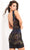 Jovani - Sleeveless Geometric Sequin Short Dress 04808SC - 1 pc Black/Multi In Size 4 Available CCSALE 4 / Black/Multi