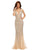 Jovani Sleeveless V-Neck Mermaid Gown 20736 1 pc Silver/Nude in size 10 Available CCSALE 10 / Silver/Nude