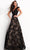 Jovani - V-Neck Floral Sequin Evening Gown 03330SC - 1 pc Black in Size 12 Available CCSALE 12 / Black