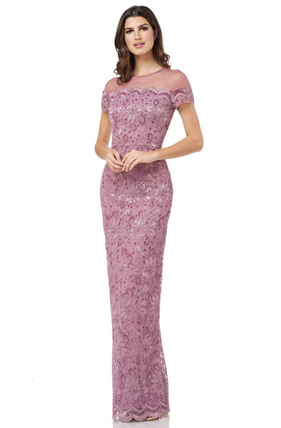 Js collections embroidered illusion bodice gown sale