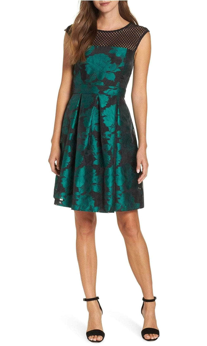 Julia Jordan JJ37212 - Sleeveless Bateau Neck Cocktail Dress Cocktail Dresses 10 / Black Green