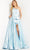 JVN BY Jovani JVN07410 - One Shoulder A-Line Prom Gown Special Occasion Dress 00 / Light-Blue