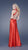 La Femme - 15037 Brooch-Embellished Plunging V-Neck Satin A-Line Gown Special Occasion Dress