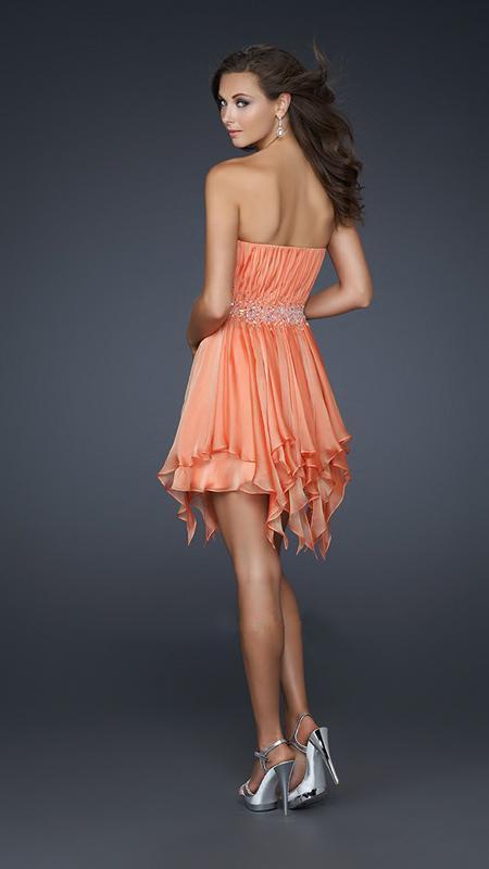 La Femme - 17544 Pleated Sweetheart Beaded Chiffon A-line Dress