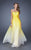 La Femme 20167 Strapless Empire A Line Long Dress in Yellow CCSALE 2 / Yellow