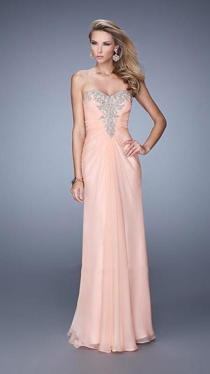 La Femme - 21214SC Chiffon Sweetheart Prom Dress - 1 pc Blush in Size 0 Available CCSALE 0 / Blush