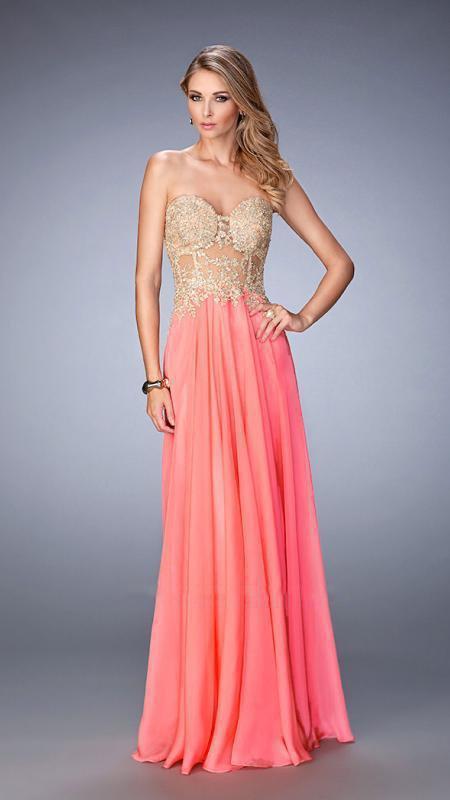 La Femme - 22707 Prom Dress Special Occasion Dress 00 / Hot Coral