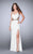 La Femme - 23683 Riveting Jewel-Trimmed Sheath Long Evening Gown Special Occasion Dress 00 / Ivory