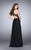 La Femme - 23975 Lace Detail Halter Top Chiffon Long Prom Dress Special Occasion Dress