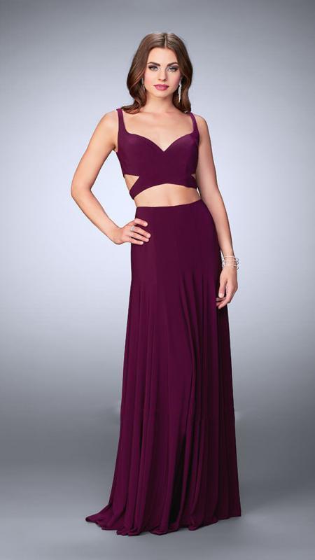 La Femme - 23986 Sultry Sleeveless Sweetheart Jersey Dress Special Occasion Dress 00 / Dark Berry